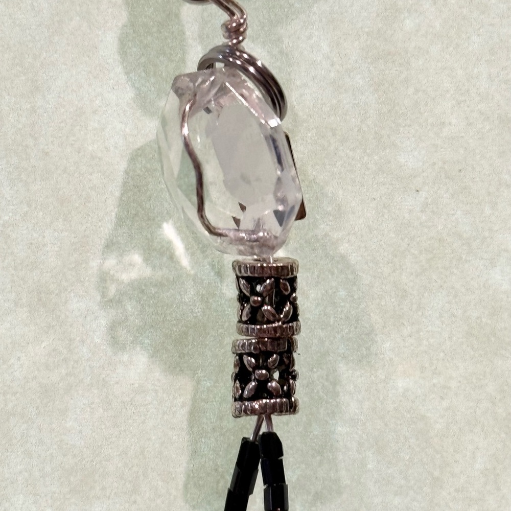 Purse Charm/ Keychain- Rhinestone Rose- Handmade - Picture 10 of 11